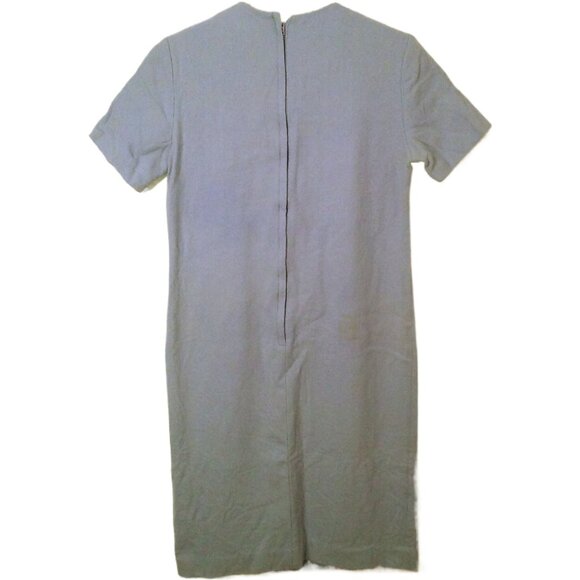 Vintage 60s Handmade Shift Dress Lady(8) Wool Zipper-Back Bodice-Yoke SSL Purple - Picture 11 of 11